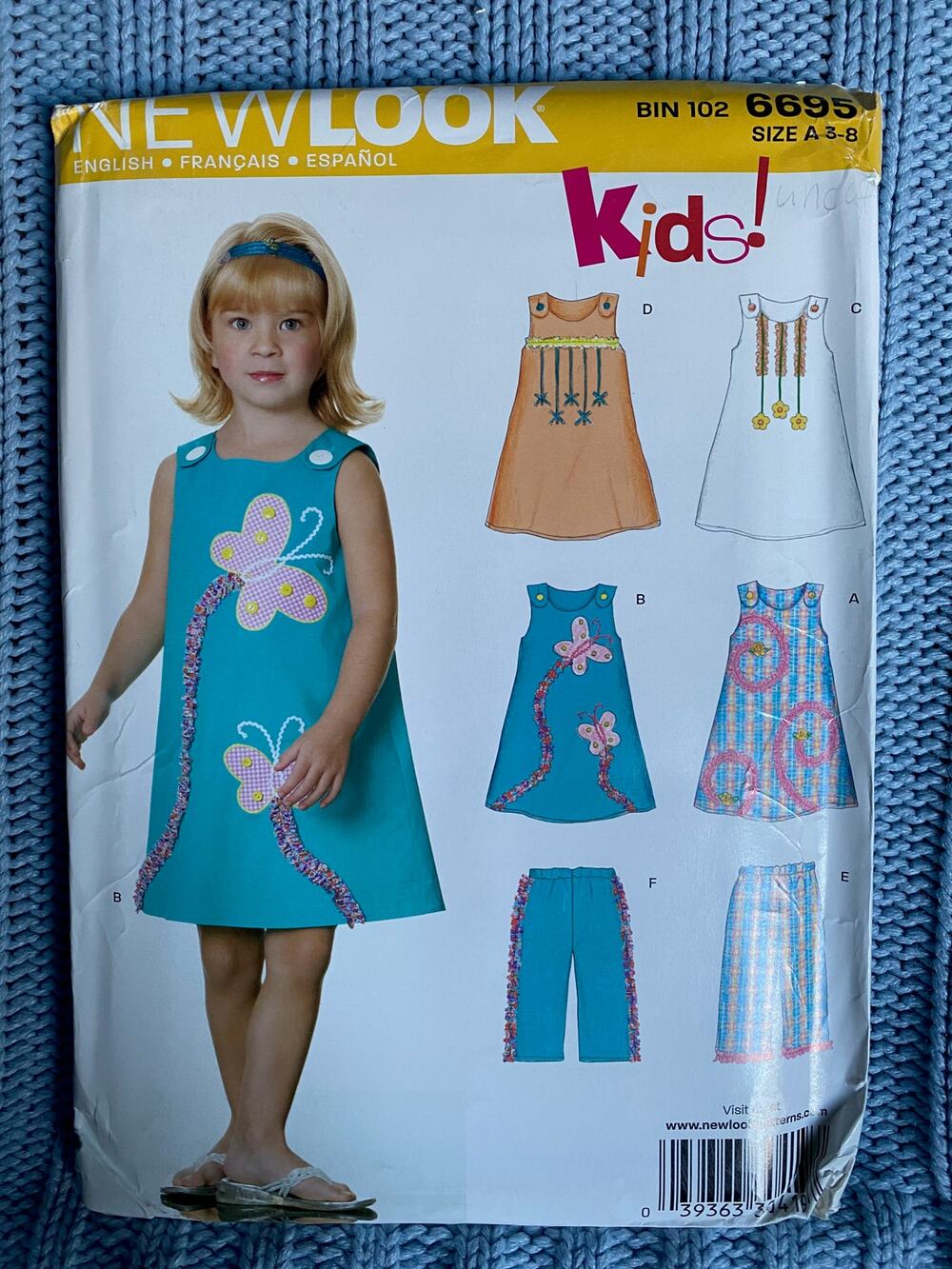 Simplicity 6695 pattern girls jumper dress pants size 3-8